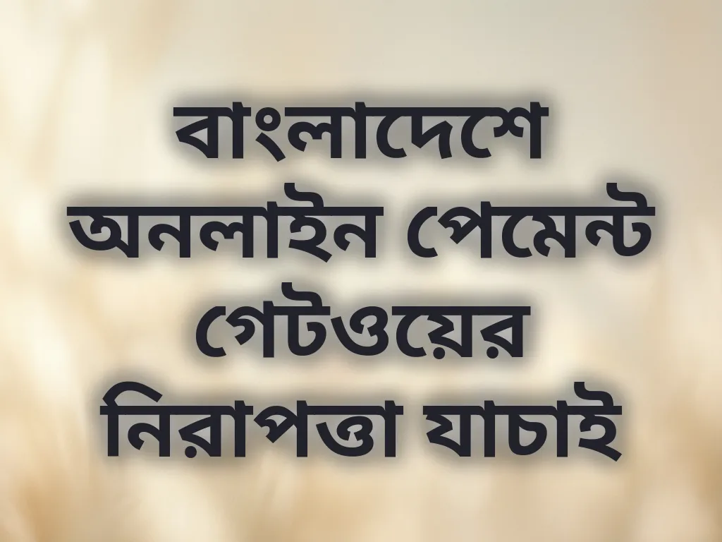 বাংলাদেশে অনলাইন পেমেন্ট গেটওয়ের নিরাপত্তা যাচাই